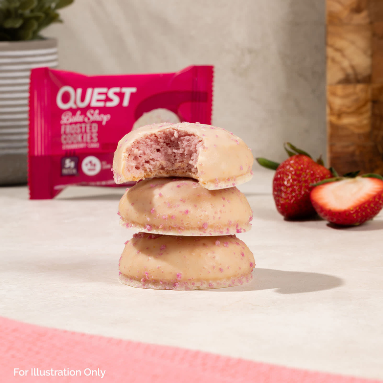 Quest Nutrition, Bake Shop, глазированное печенье, клубничный торт, 8 печенья по 25 г (0,88 унции)
