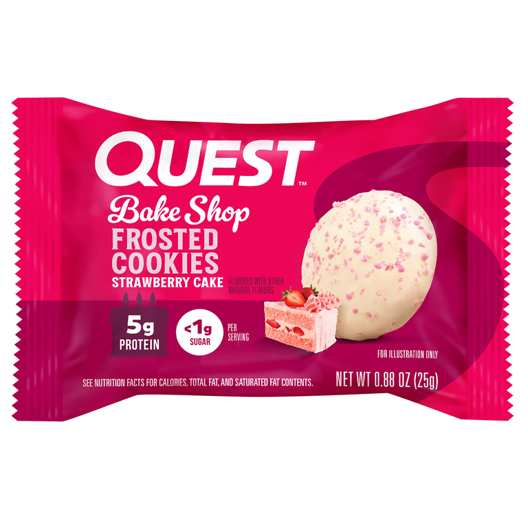 Quest Nutrition, Bake Shop, глазированное печенье, клубничный торт, 8 печенья по 25 г (0,88 унции)