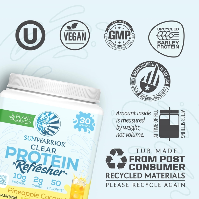 Sunwarrior, Clear Protein Refresh, ананас и кокос, 420 г (14,8 унции) (Товар снят с продажи) 