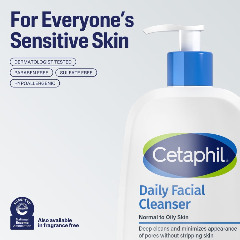 Cetaphil, Ежедневное очищающее средство, для нормальной и жирной кожи, 118 мл (4 жидк. Унции)