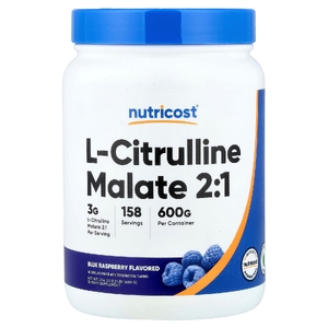 Nutricost, L-цитруллин малат 2:1, голубая малина, 600 г (1,3 фунта)
