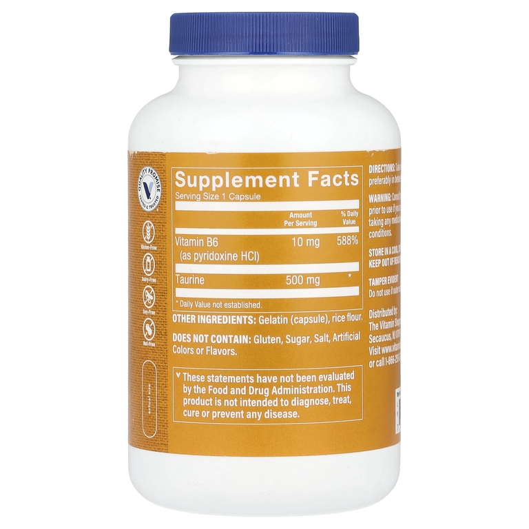 The Vitamin Shoppe, Таурин, 500 мг, 300 капсул (Товар снят с продажи) 