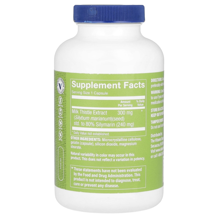 The Vitamin Shoppe, Экстракт расторопши, 300 мг, 200 капсул