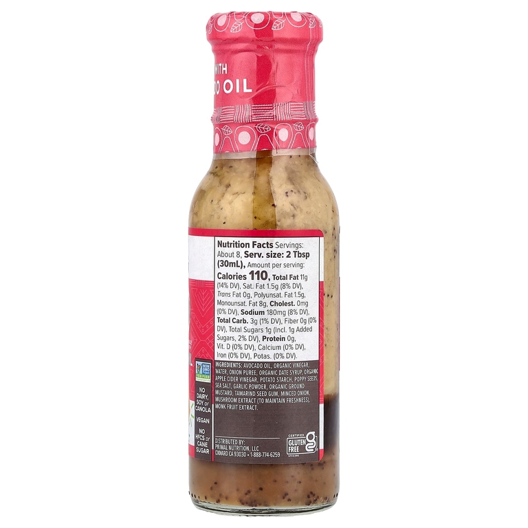 Primal Kitchen, Заправка и маринад с маслом авокадо и маком, 236 мл (8 жидк. унций)
