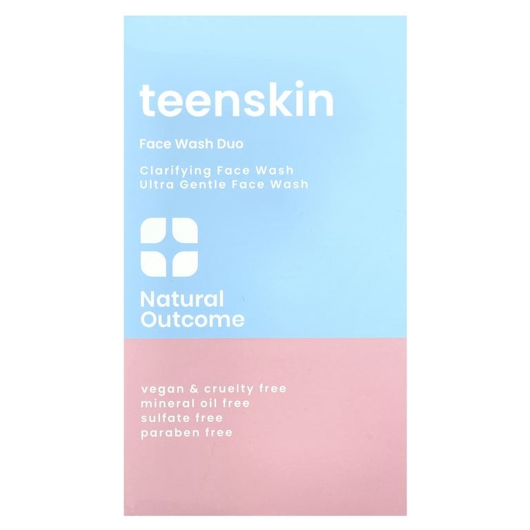 Natural Outcome, TeenSkin, дуэт для умывания, очищающий гель для душа, 1 набор, 150 мл (5 унций)