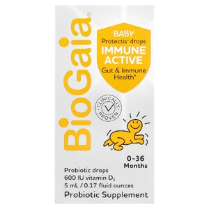 BioGaia, Immune Strengthening Baby, пробиотик в каплях и витамин D, 0,17 жидк. унции
