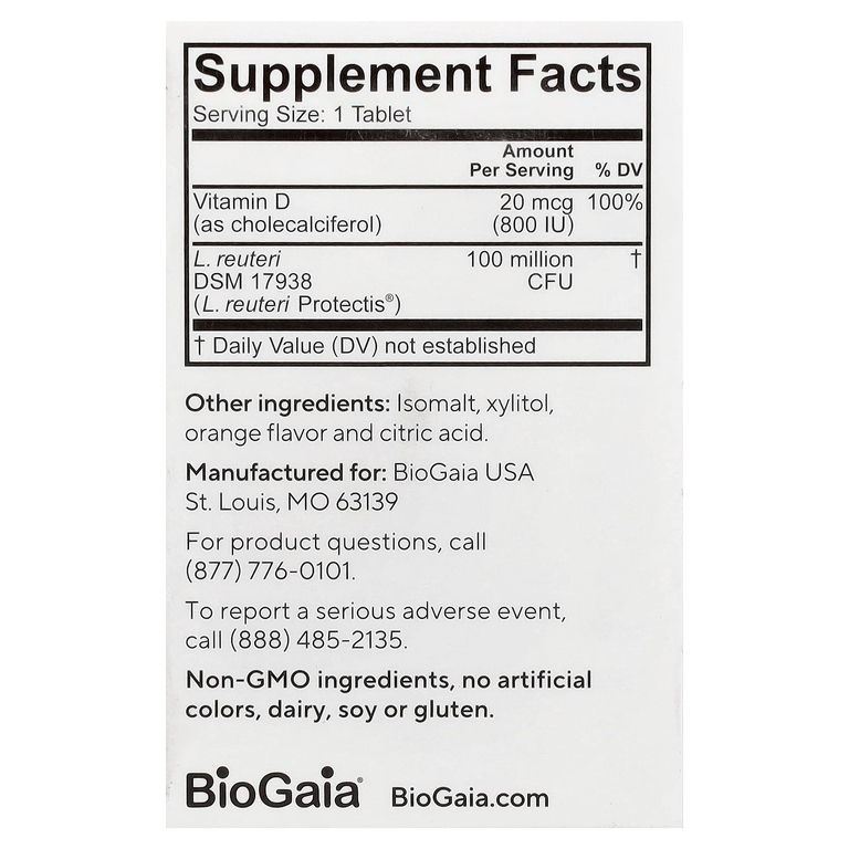 BioGaia, Protectis Kids, Immune Active, вкус апельсина, 30 жевательных таблеток с пробиотиками