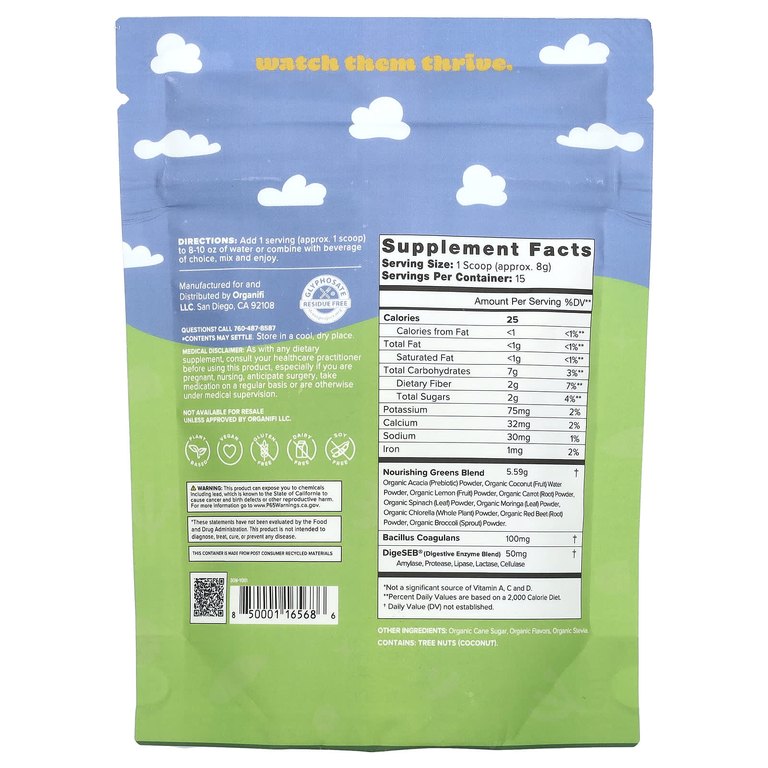 Organifi, Kids, Easy Greens, 120 г (4,23 унции) (Товар снят с продажи) 