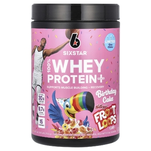 SIXSTAR, 100% Whey Protein Plus, праздничный торт Kellogg's Froot Loops, 705 г (1,55 фунта)