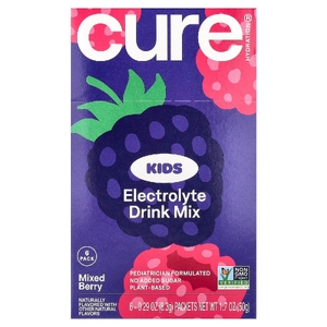 Cure Hydration, Kids, смесь для приготовления электролитов, ягодная смесь, 6 пакетиков по 8,3 г (0,29 унции)