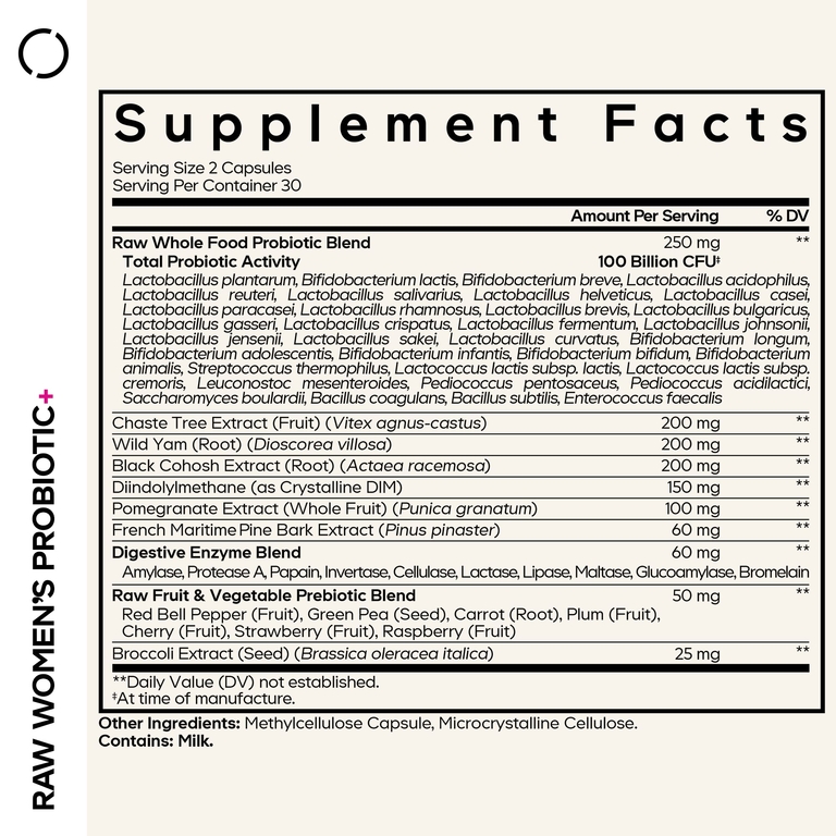 Codeage, RAW Women's Probiotic +, 60 растительных капсул