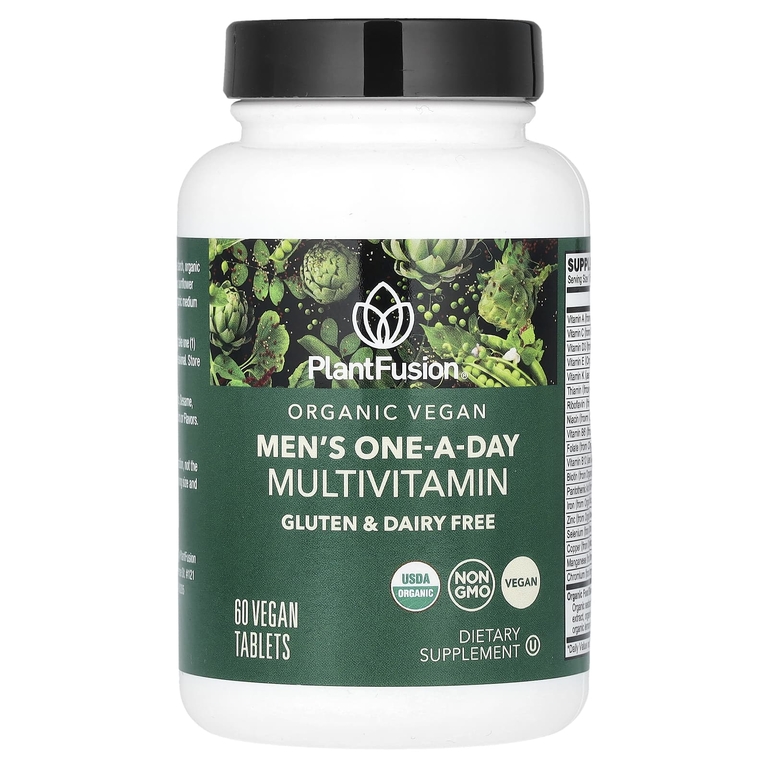 PlantFusion, Органические веганские мультивитамины для мужчин, 60 веганских таблеток