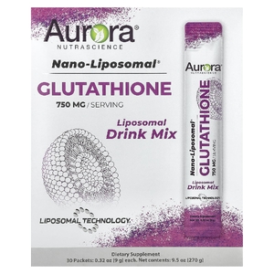 Aurora Nutrascience, Nano-Liposomal®, глутатион, смесь для приготовления липосомальных напитков, 30 пакетиков по 9 г (0,32 унции)