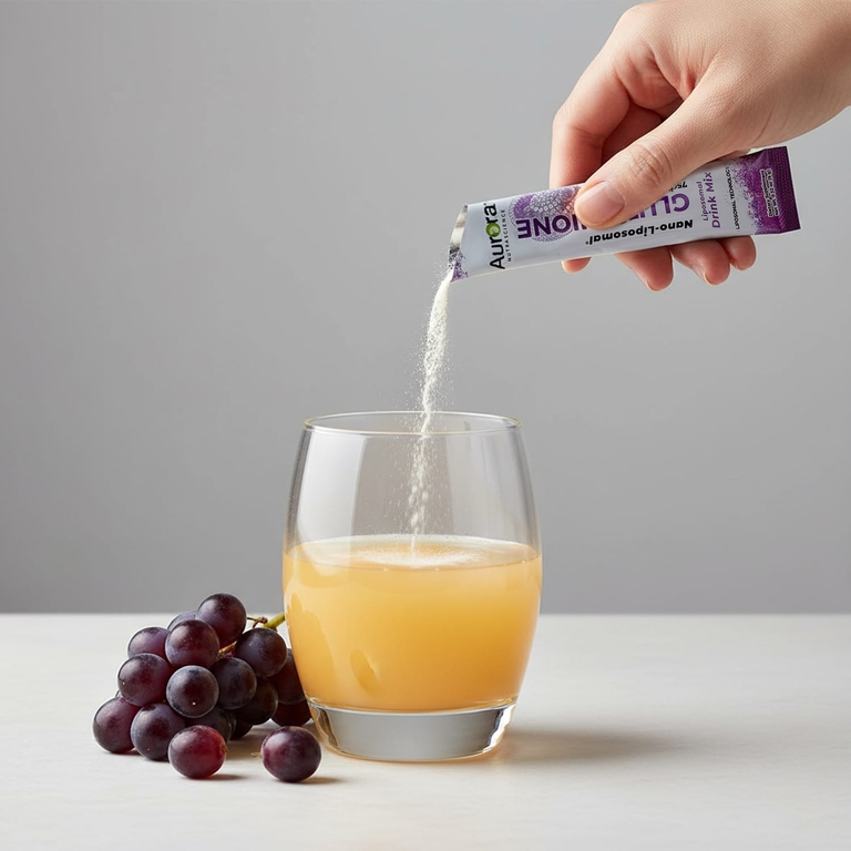 Aurora Nutrascience, Nano-Liposomal®, глутатион, смесь для приготовления липосомальных напитков, 30 пакетиков по 9 г (0,32 унции)