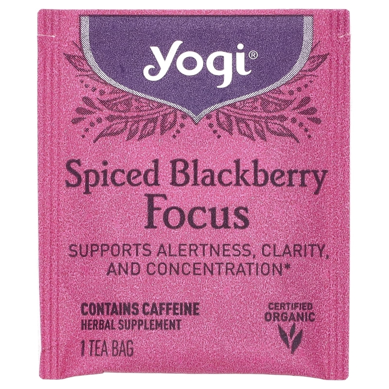 Yogi Tea, Focus, ежевика с пряностями, 16 чайных пакетиков, 32 г (1,12 унции)