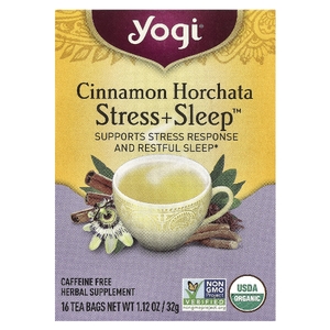 Yogi Tea, Stress + Sleep™, орчата с корицей, без кофеина, 16 чайных пакетиков, 32 г (1,12 унции)