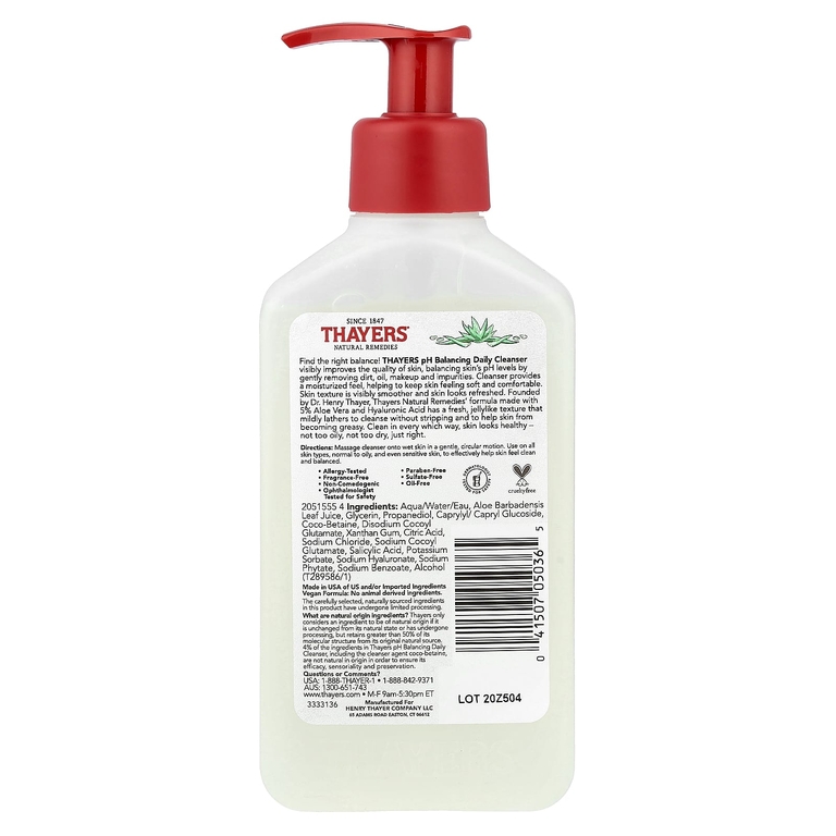 Thayers, pH-балансирующее ежедневное очищающее средство, без отдушек, 237 мл (8 жидк. унций) (Товар снят с продажи) 