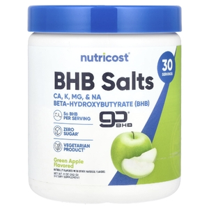 Nutricost, BHB Salts, goBHB®, зеленое яблоко, 252 г (9 унций) (Товар снят с продажи) 
