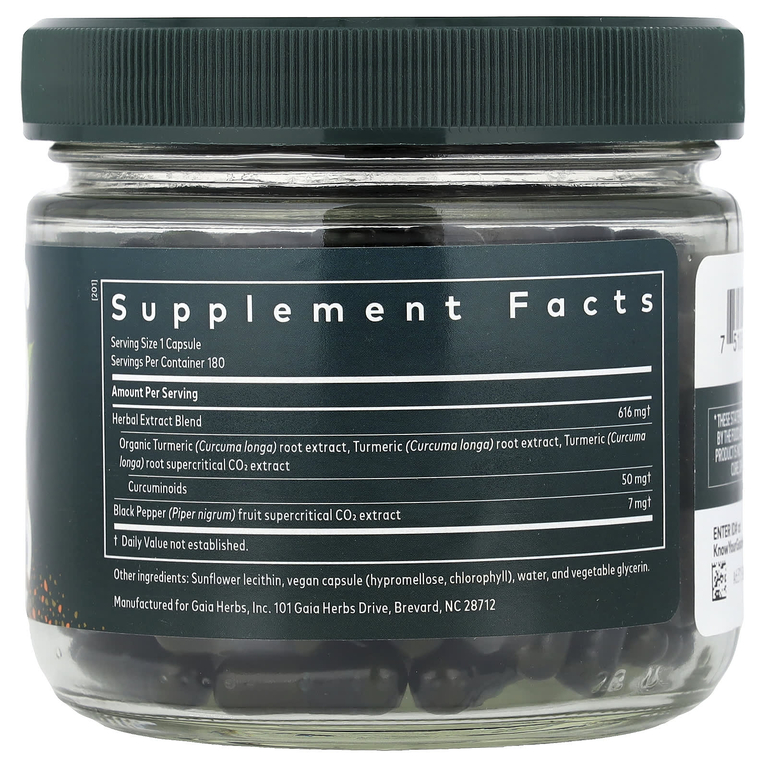 Gaia Herbs, Turmeric Supreme®, 180 капсул Liquid Phyto-Caps®