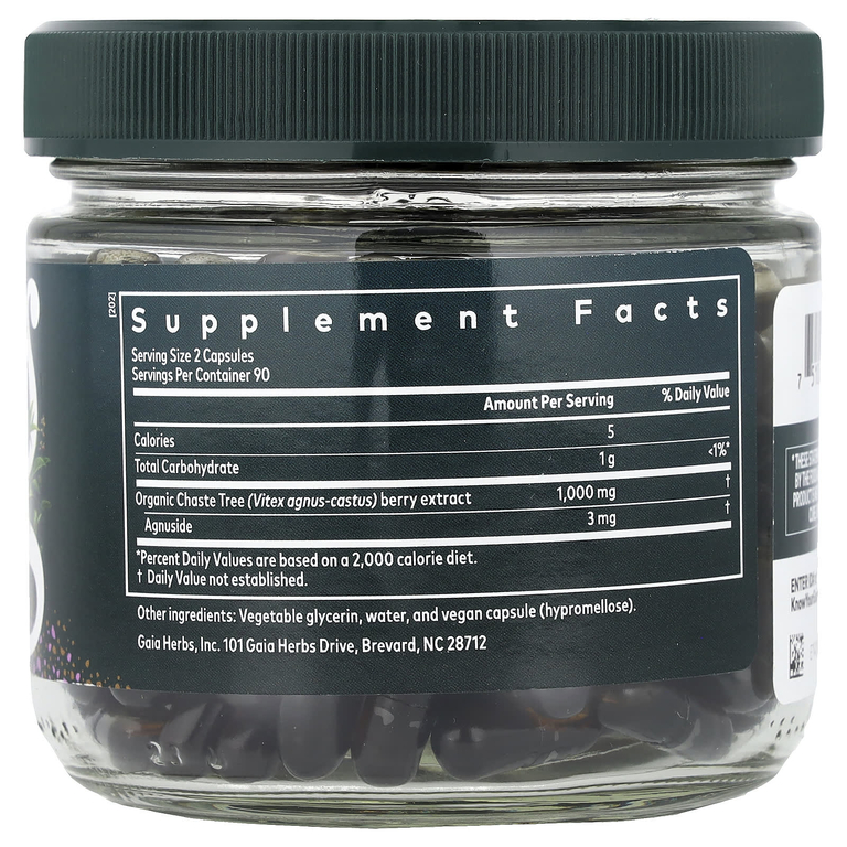 Gaia Herbs, Women, ягоды витекса, для женщин, 180 капсул с жидкостью Phyto-Caps® (500 мг в капсулах)