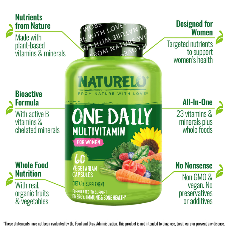 NATURELO, Мультивитамины для женщин One Daily, 60 вегетарианских капсул