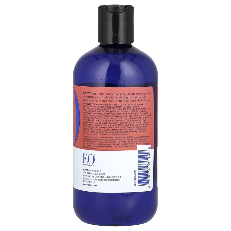EO Products, тёплая пена для ванны, балансирующая роза и герань, 355 мл (12 жидк. унций)