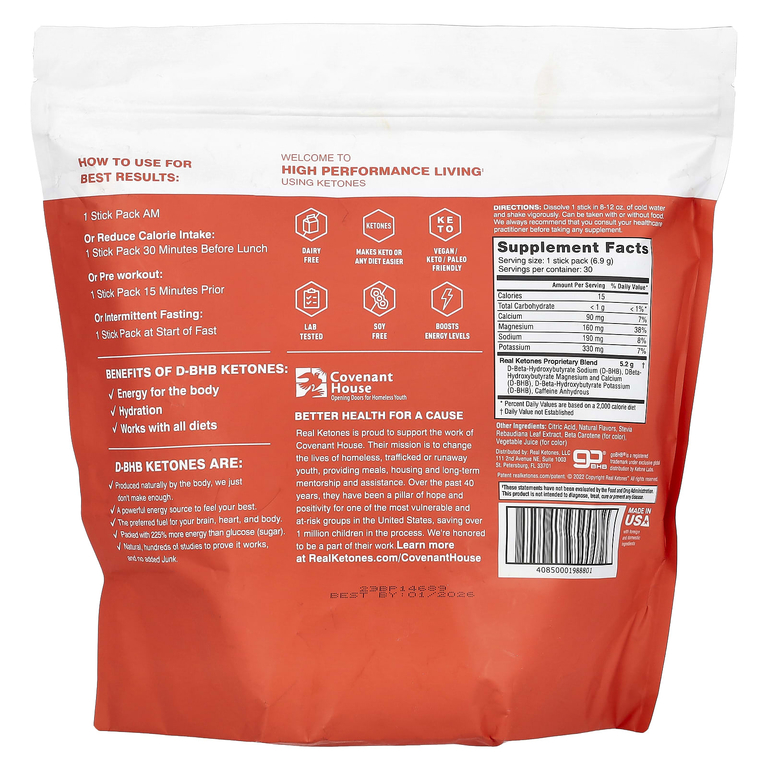 Real Ketones, Shift, персик с кофеином, 30 пакетиков смеси для приготовления напитка, 6,9 г (0,24 унции)