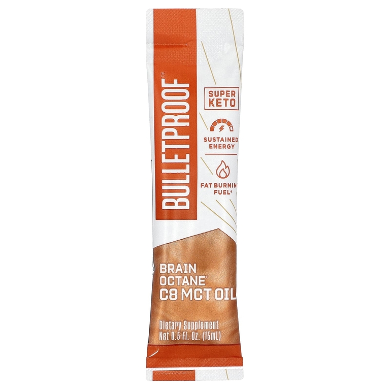 BulletProof, Brain Octane® C8 MCT Oil, 15 пакетиков по 15 мл (0,5 жидк. унц.)