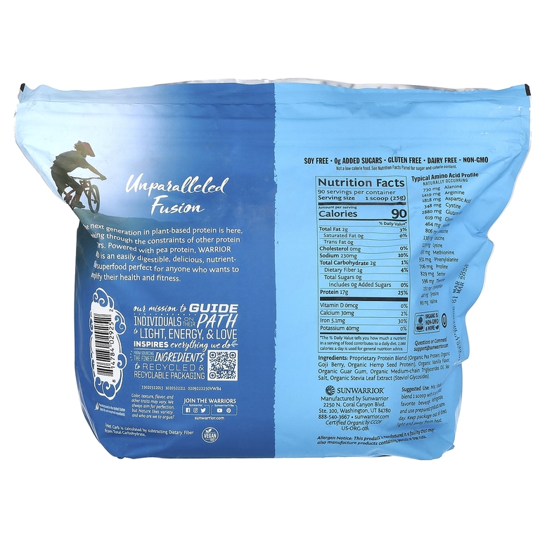 Sunwarrior, Warrior Blend, протеин, ваниль, 2,25 кг (4,96 фунта)
