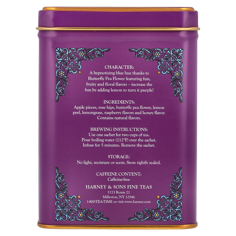 Harney & Sons, HT Tea Blends, пунш Indigo, без кофеина, 20 пакетиков, 40 г (1,4 унции)