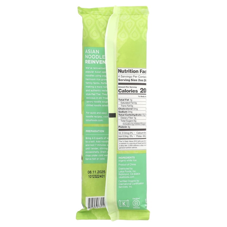 Lotus Foods, Традиционная рисовая лапша Pad Thai, 227 г (8 унций)