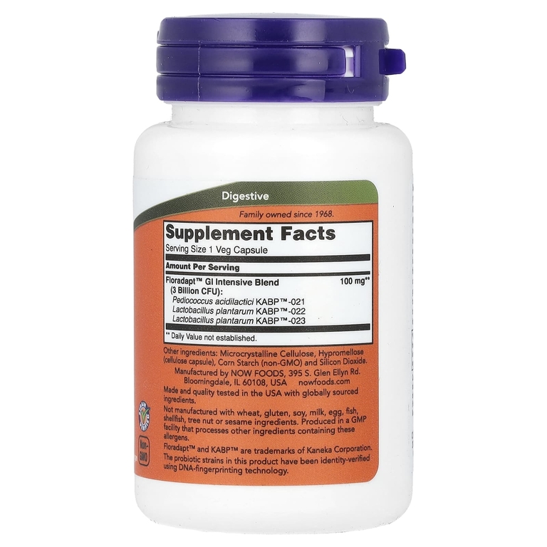 NOW Foods, Поддержка кишечных бактерий, 60 растительных капсул