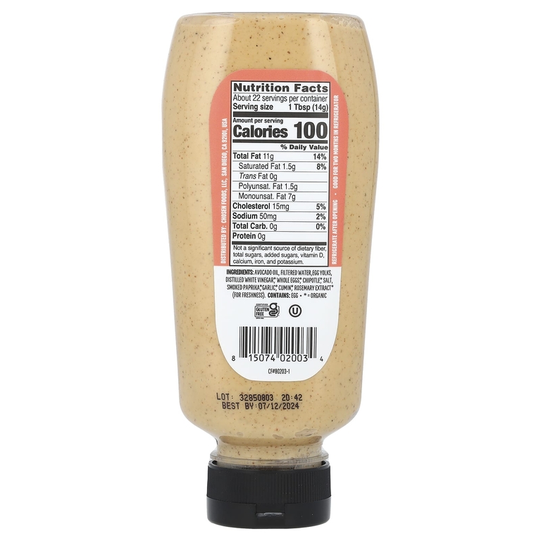 Chosen Foods, Chipotle Mayo, 332 мл (11,25 жидк. унц.)