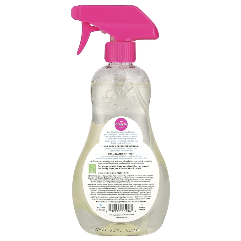 Dapple Baby, Stain Remover Spray, Fragrance Free, 16.9 fl oz (500 ml) (Товар снят с продажи) 
