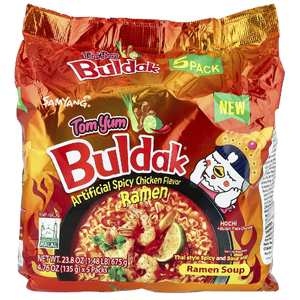 Buldak, Buldak®, суп рамен, пряная курица, том ям, 5 пакетиков по 135 г (4,76 унции) (Товар снят с продажи) 