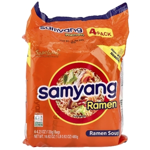 Samyang, Суп рамен, 4 упаковки по 120 г (4,23 унции) (Товар снят с продажи) 