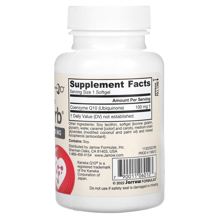 Jarrow Formulas, убихинон коэнзим Q10 Q-Absorb®, 100 мг, 60 капсул