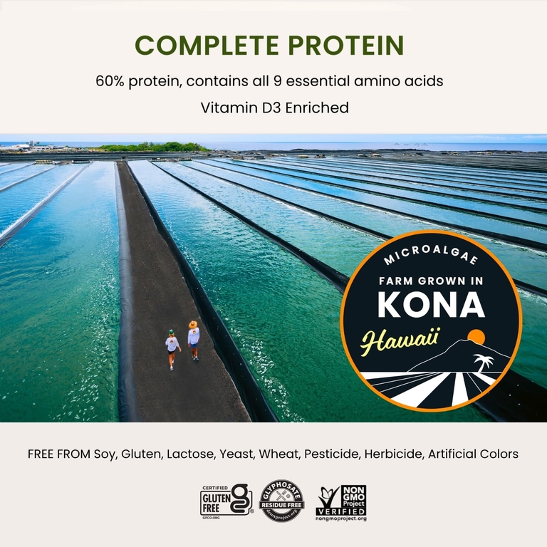 Nutrex Hawaii, Pure Hawaiian Spirulina, гавайская спирулина с витамином D3, 60 жевательных таблеток из тропических фруктов