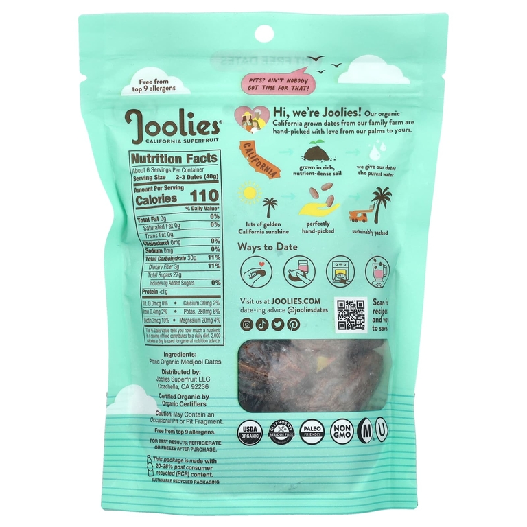 Joolies, Medjool, свежие финики, без косточек, 255 г (9 унций) (Товар снят с продажи) 