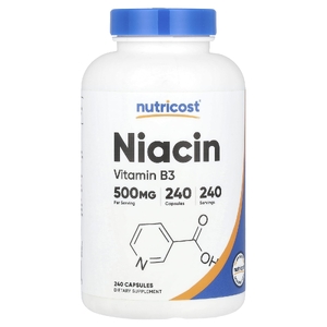 Nutricost, Ниацин, 500 мг, 240 капсул