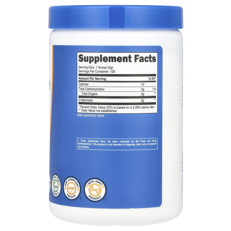 Nutricost, D-манноза, без добавок, 250 г (8,9 унции)