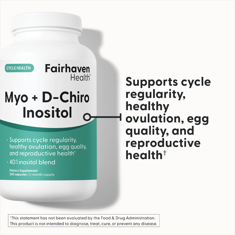 Fairhaven Health, мио- и D-хироинозитол, 240 капсул