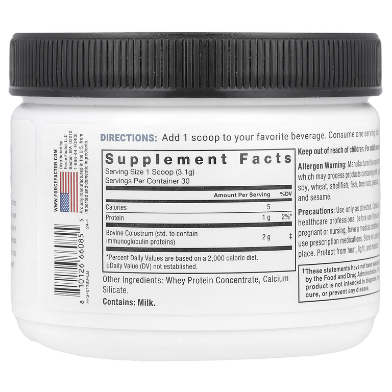 Force Factor, Primal Origins™, Colostrum, Unflavored, 3.28 oz (93 g) (Товар снят с продажи) 