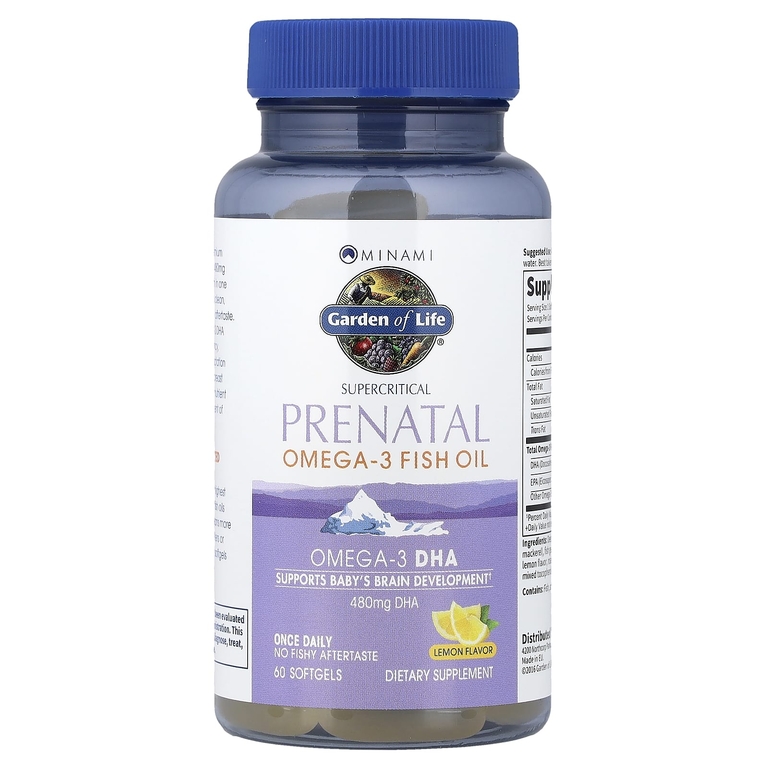 Minami Nutrition, пренатальная омега-3 со вкусом лимона, 60 желатиновых капсул