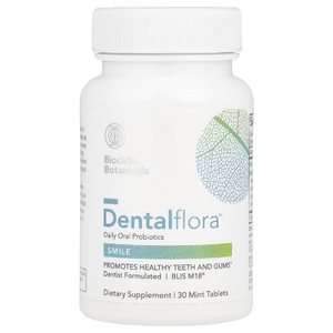 Biocidin Botanicals, Dentalflora™, ежедневные пробиотики для полости рта, 30 мятных таблеток