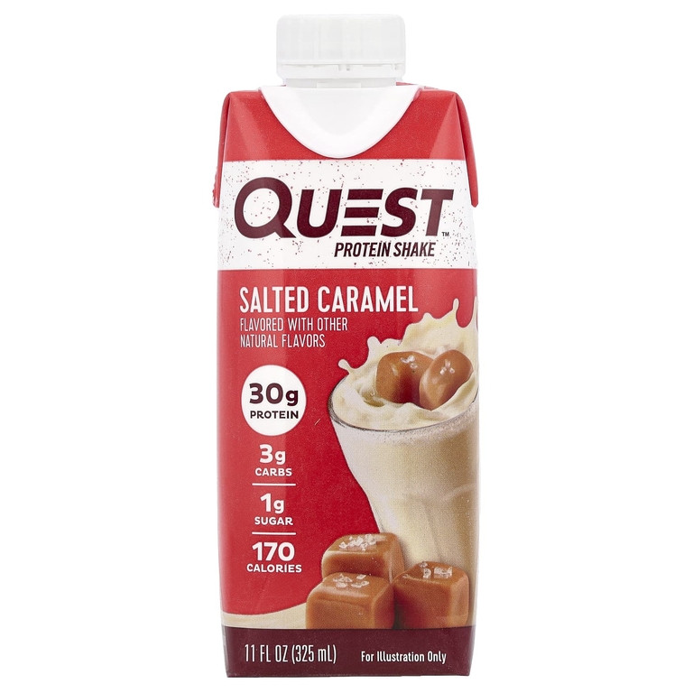 Quest Nutrition, Protein Shake, соленая карамель, 4 коктейля, 325 мл (11 жидк. унц.)