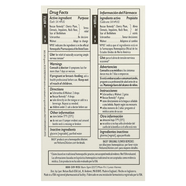 Bach, Original Flower Remedies, дорожный набор, готовый к употреблению, 3 пипетки, 10 мл (0,35 жидк. унц.)