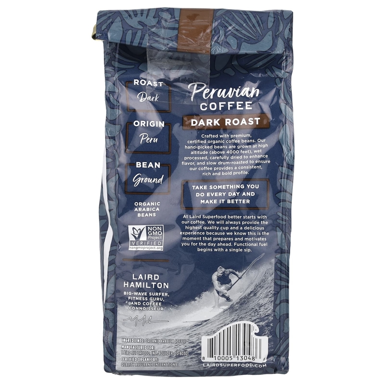 Laird Superfood, Перуанский кофе, молотый, темный, 340 г (12 унций) (Товар снят с продажи) 