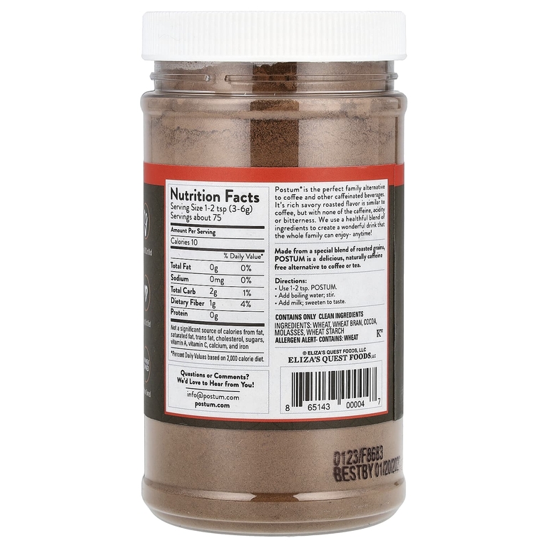 Postum, Теплый напиток быстрого приготовления, смесь какао, без кофеина, 227 г (8 унций)
