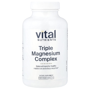 Vital Nutrients, тройной комплекс магния, 180 веганских капсул (250 мг в 1 капсуле)
